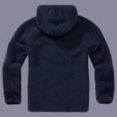 Teddyfleece Worker Jacke mit Kapuze navy-blau