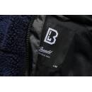 Teddyfleece Worker Jacke mit Kapuze navy-blau