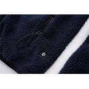 Teddyfleece Worker Jacke mit Kapuze navy-blau