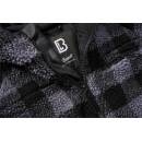 Teddyfleece Worker Jacke mit Kapuze schwarz-grau
