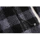 Teddyfleece Worker Jacke mit Kapuze schwarz-grau