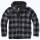Teddyfleece Worker Jacke mit Kapuze schwarz-grau