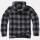 Teddyfleece Worker Jacke mit Kapuze schwarz-grau